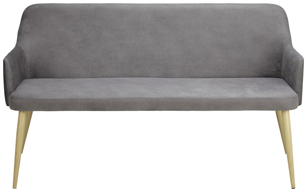 Sitzbank "Chrisi", dunkelgrau - Dunkelgrau, MODERN, Textil/Metall (150/84/54cm) - Bessagi Home