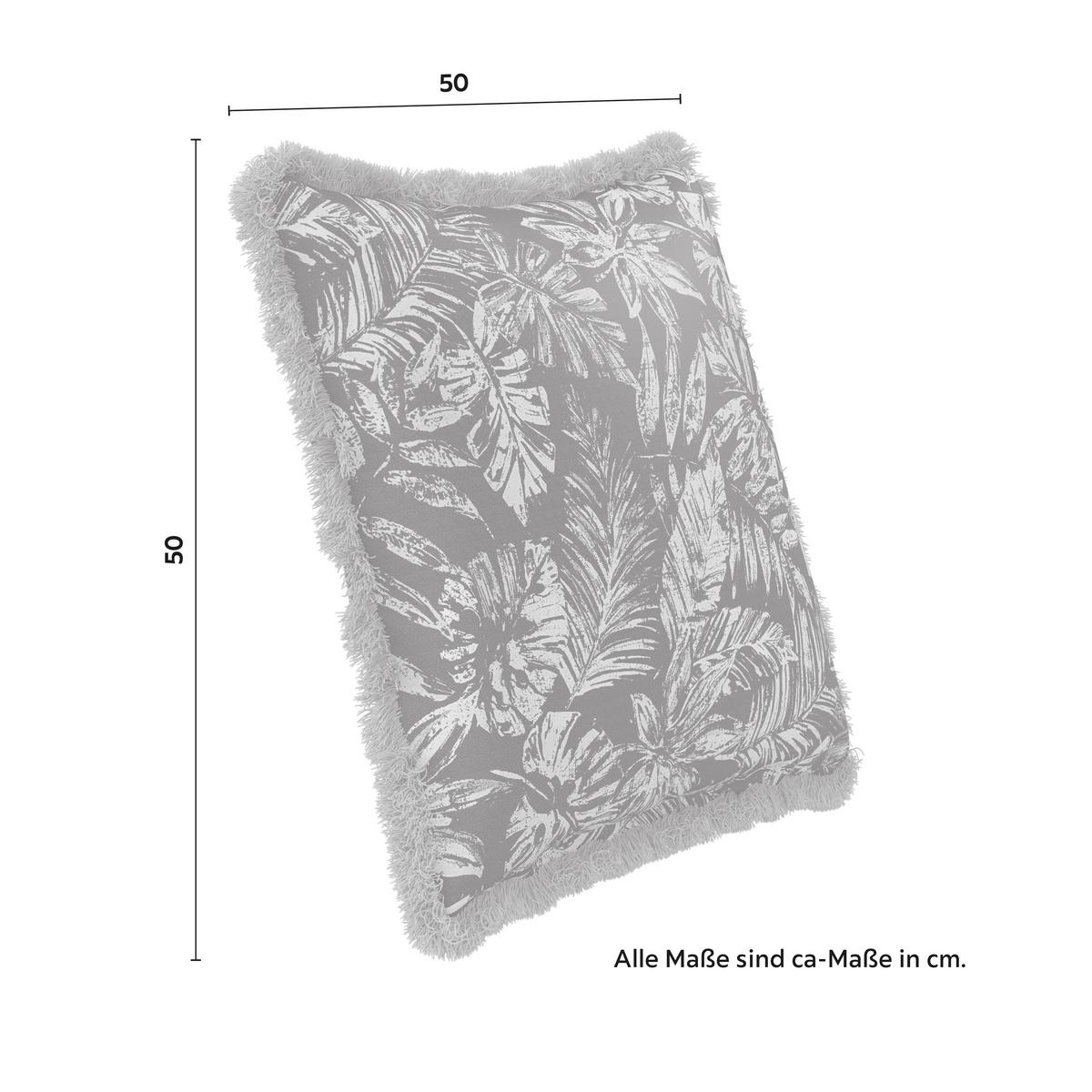 Outdoorkissen Nadia Blau/Weiß ca. 50x50 cm - Blau/Weiß, MODERN, Textil (50/50/10cm) - Bessagi Garden