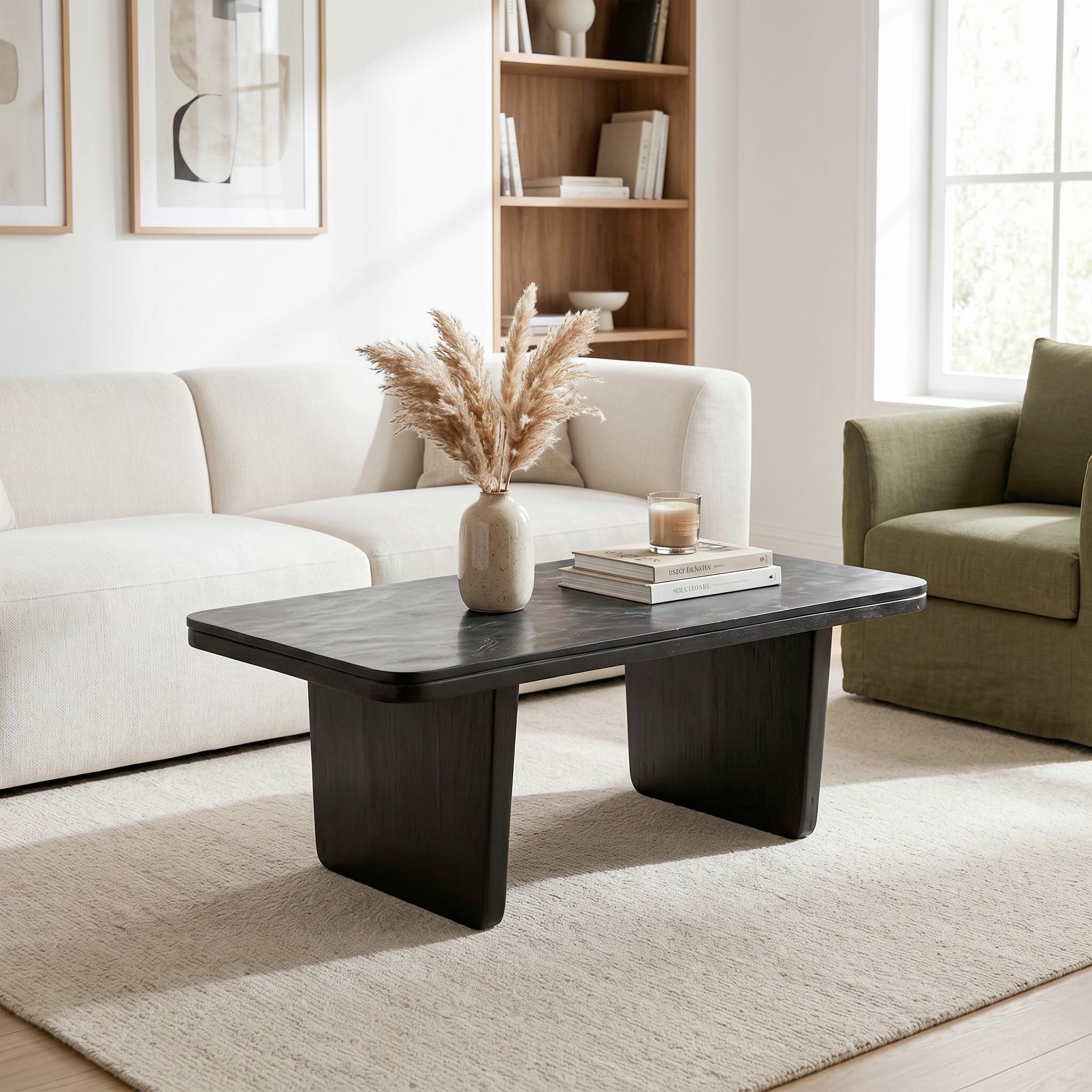 SOFFBORD LEON-STUDIO- - svart, Modern, trä/sten (110/55/40cm) - Premium Living