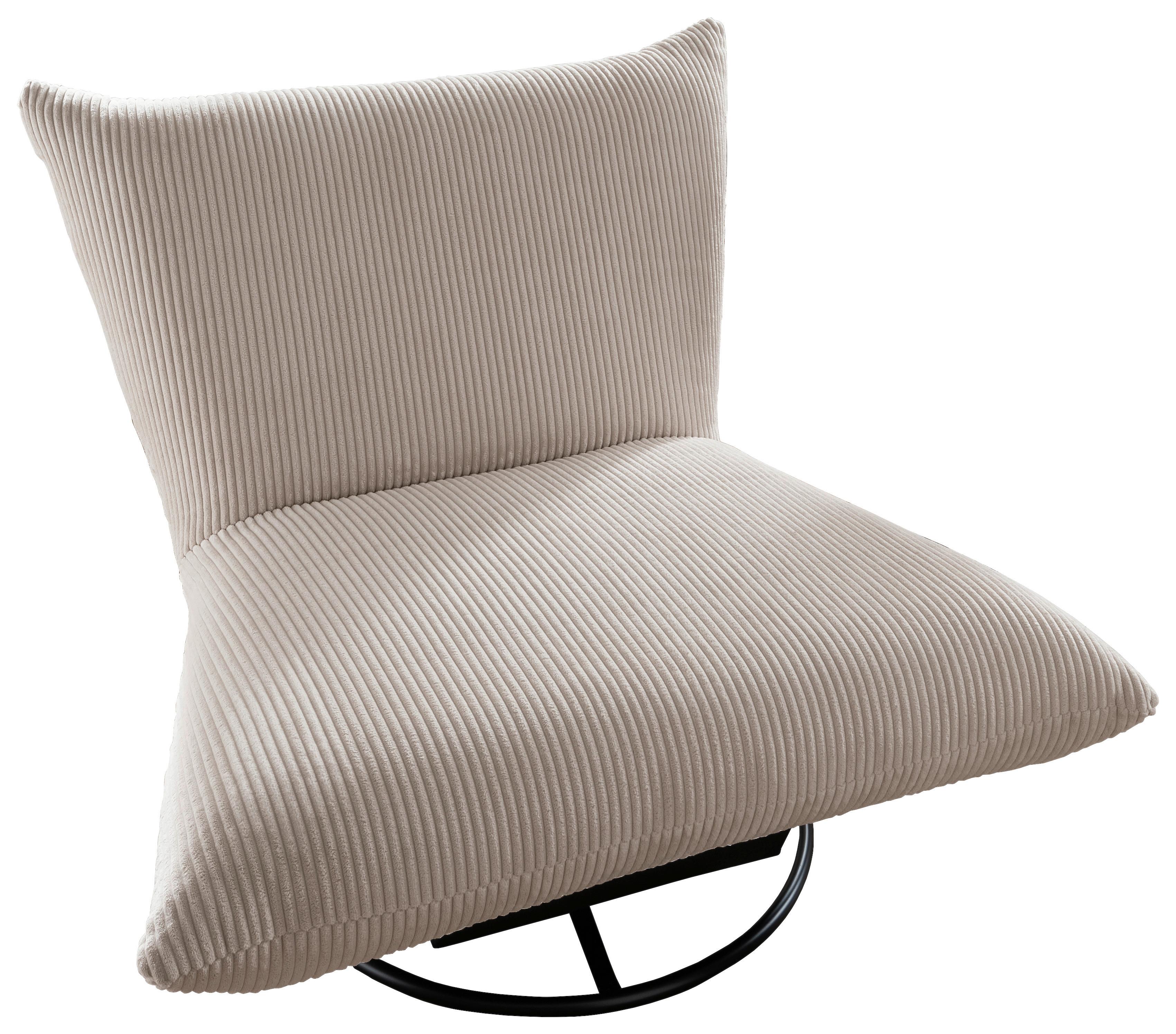 Relaxsessel Cremona Beige - Beige/Schwarz, Design, Textil/Metall (100/78/96cm) - Livetastic