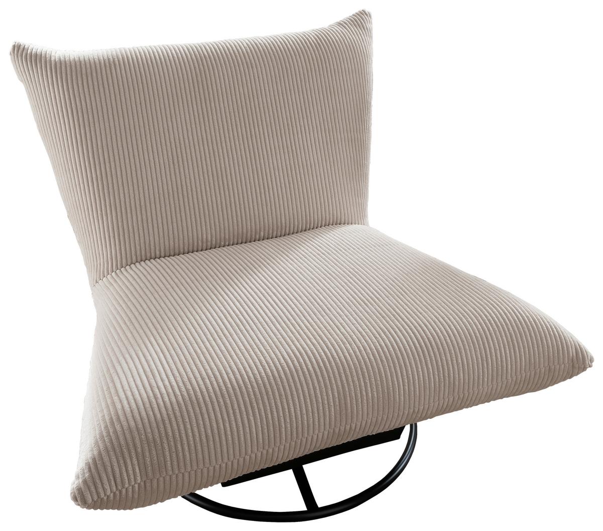 Relaxsessel Cremona Beige - Beige/Schwarz, Design, Textil/Metall (100/78/96cm) - Livetastic