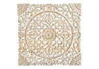 DEKORACJA ŚCIENNA 10025092 - NATURAL LIVING - biały, Basics, drewno (50/50/2cm)