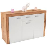 Comodă Focus - alb/culoare lemn stejar, Modern, material pe bază de lemn (133,9/79/39cm) - Modern Living