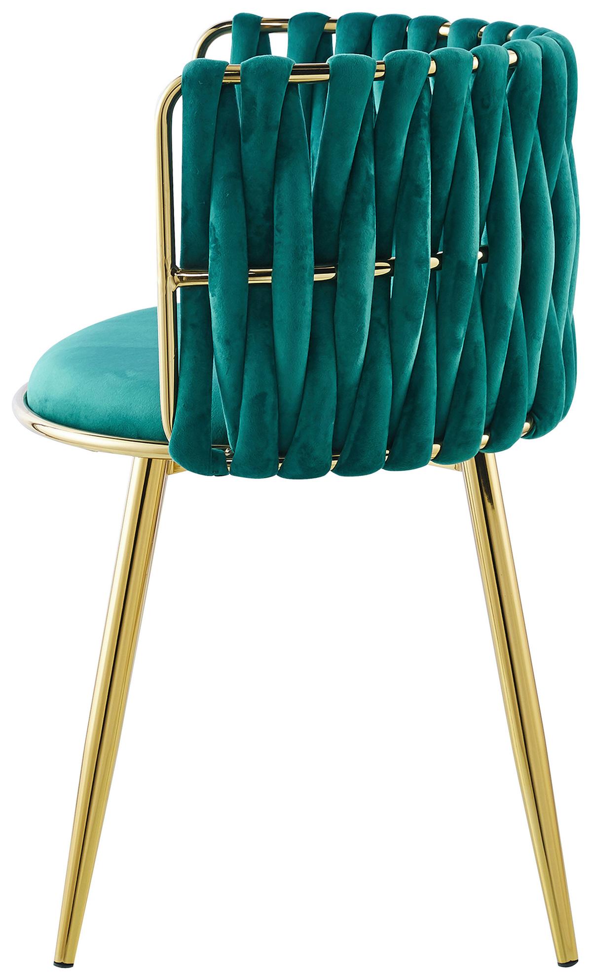 ARMLEHNSTUHL-SET MELLY 125 - Goldfarben/Grün, Design, Kunststoff/Metall (57/80/53cm) - Kayoom