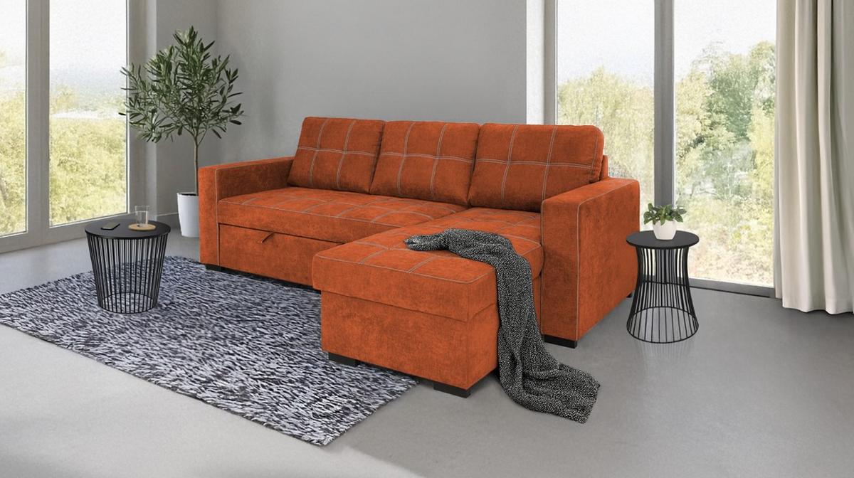 Canapea modulară TURIN - teracotă, Design, plastic/lemn (239/87/160cm) - Modern Living
