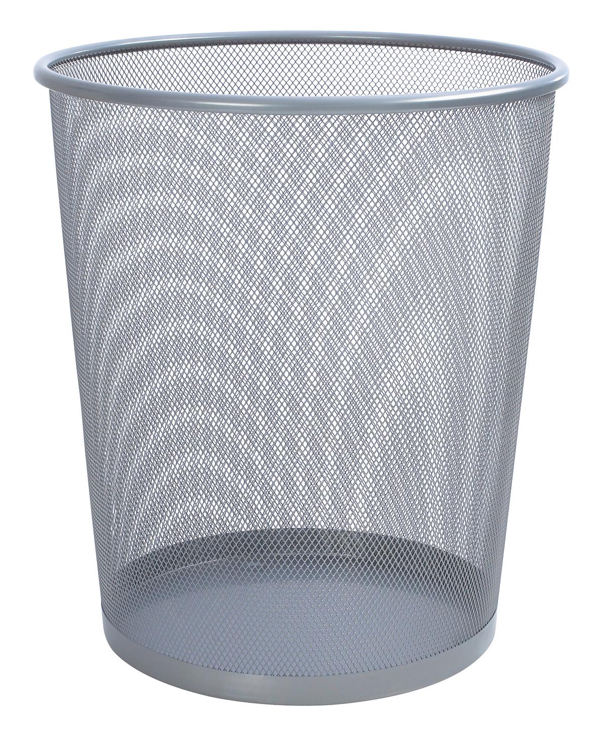 Papierkorb Mesh Silber Metall ø 30 cm Gitterkorb - Silberfarben, Metall (30,5/34,5/29,5cm) - Based