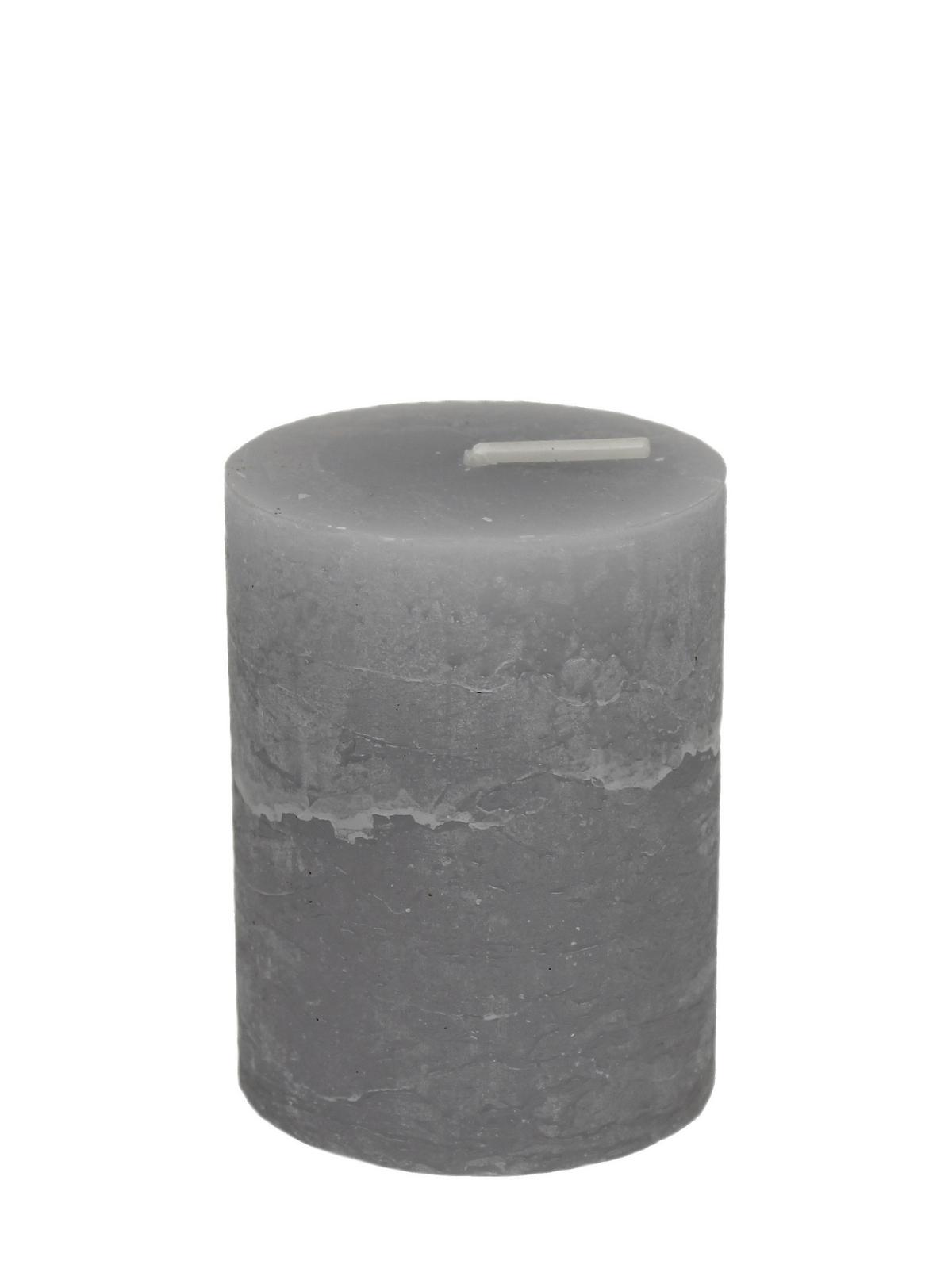 Tömbgyertya Lia - világosszürke, Modern, textil/természetes anyagok (6.8/9cm) - Premium Living