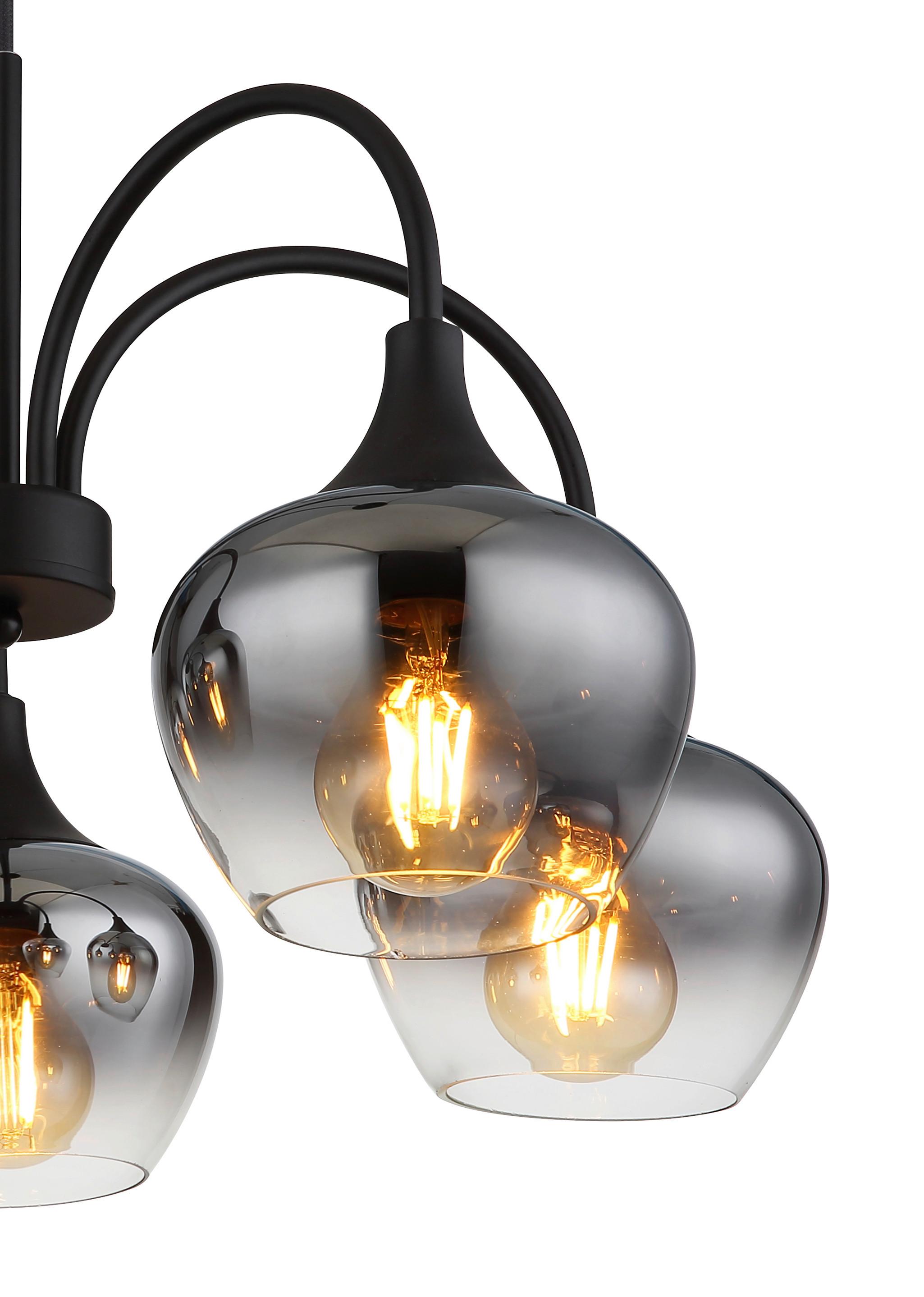 Hängeleuchte Borna Schwarz max. 40 Watt - Schwarz, MODERN, Glas/Metall (55/120cm) - Novel