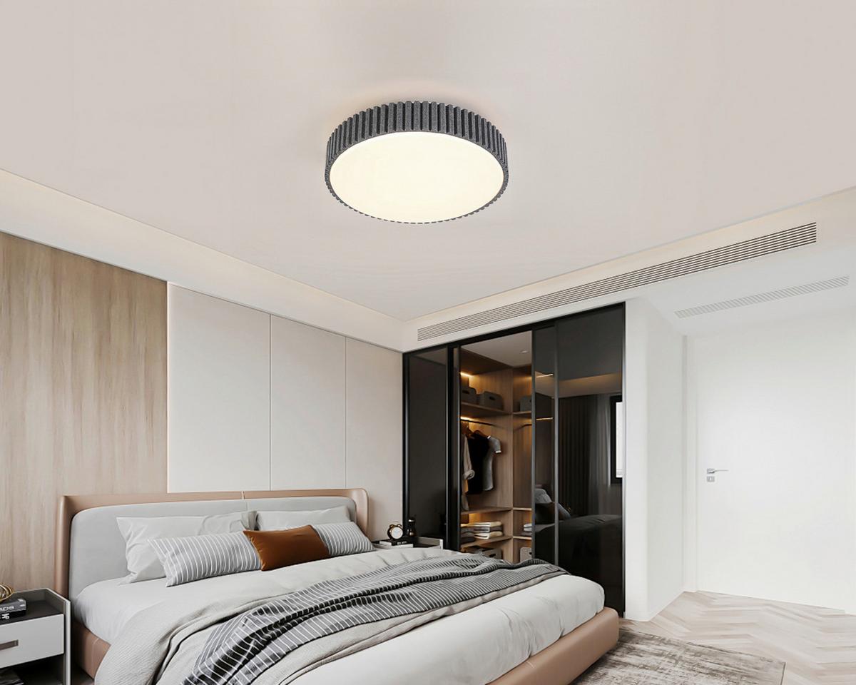 Led Plafonjera Filzi - siva/bela, Moderno, metal/tekstil (30/8,5cm) - Mömax