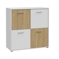 Komoda Quadro 2, Bela, Barva Hrasta - barve hrasta/bela, Moderno, leseni material (93,5/95,1/40cm) - Mömax