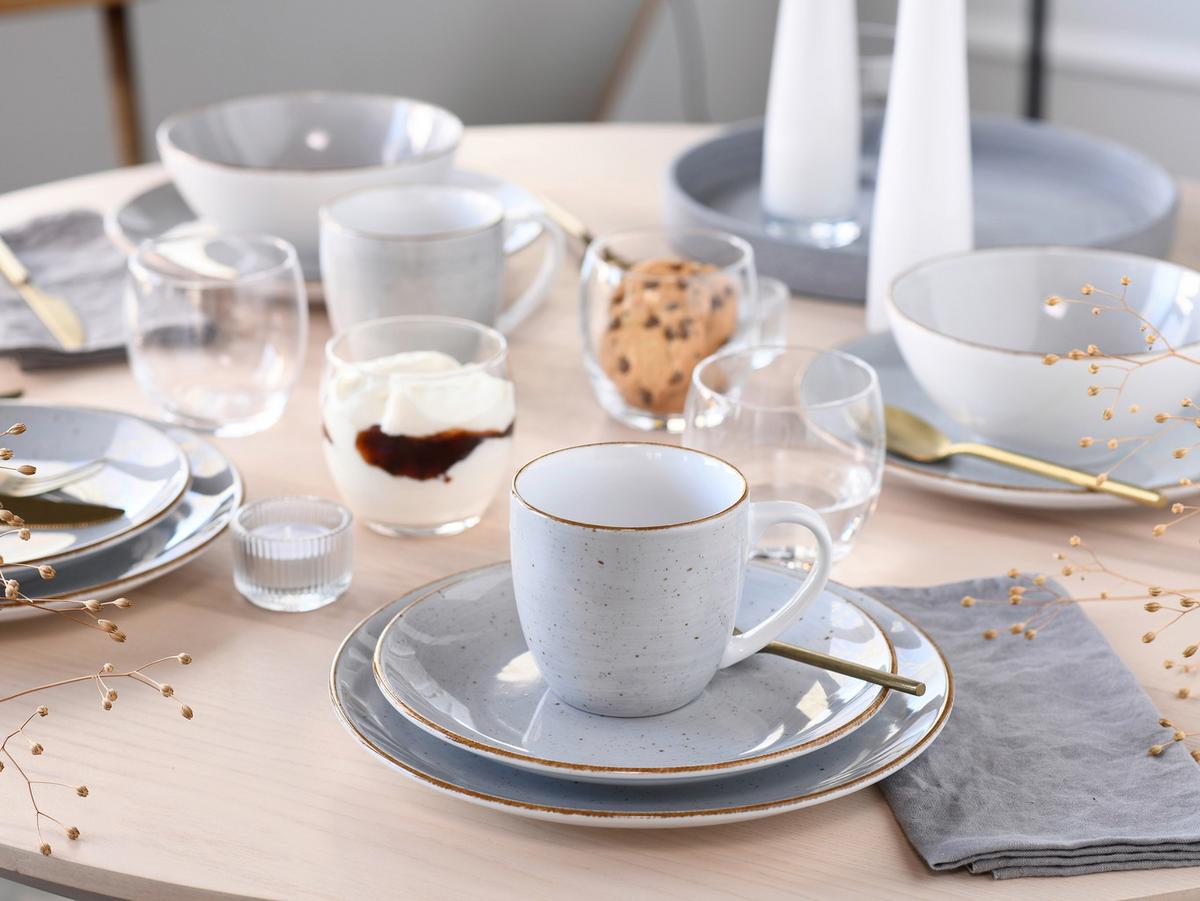 Kombinirani Servis Vintage Nature Stein, 16-Delni - bela/svetlo siva, Basics, keramika - Creatable