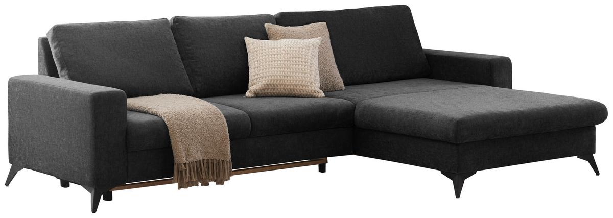 Kutna Garnitura Sunny - crna, Moderno, tekstil (290/87/178cm) - Mömax