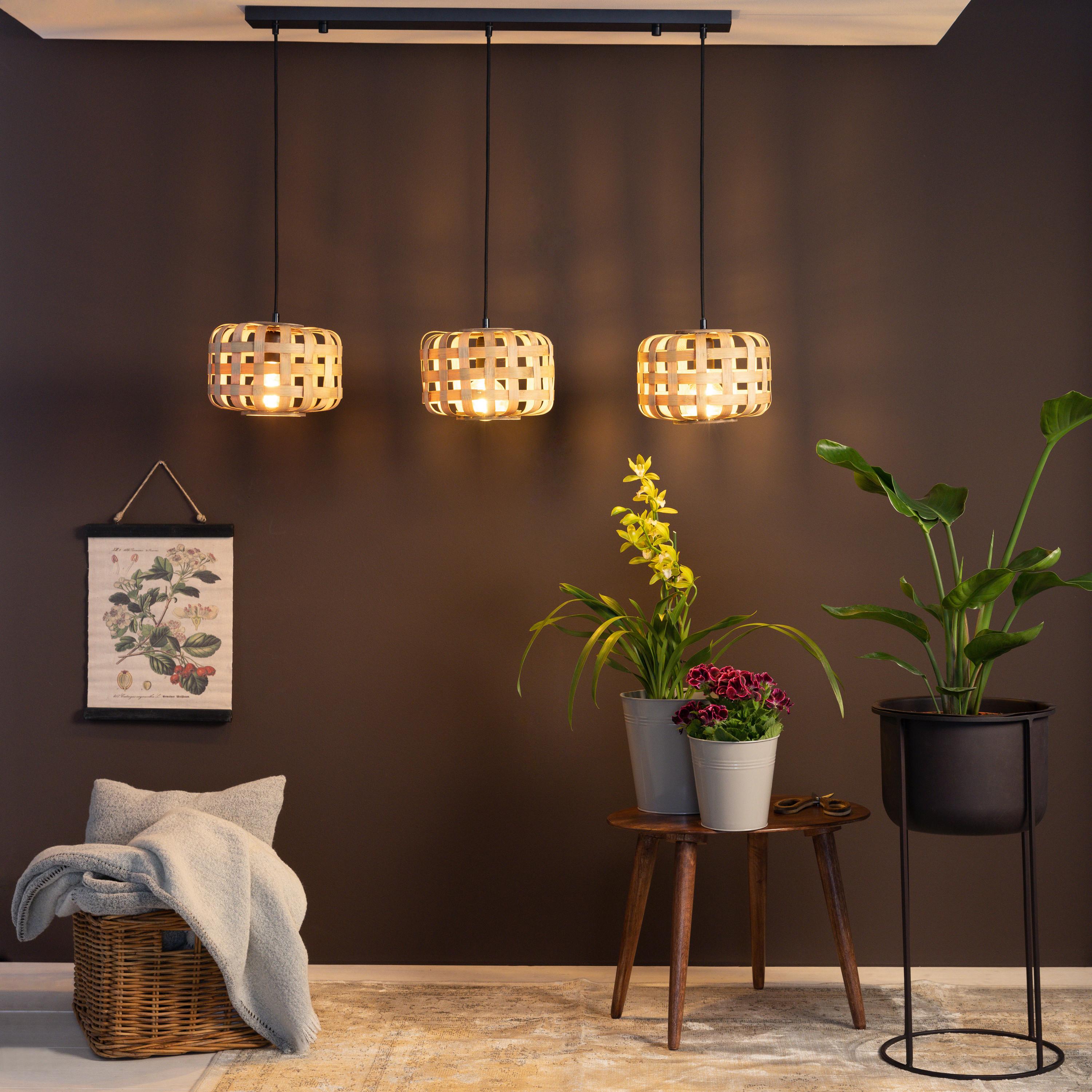 LAMPA WISZĄCA 99810/09 WOODLINE - kolor naturalny/czarny, Natur, metal/drewno (104/24,5/146cm)