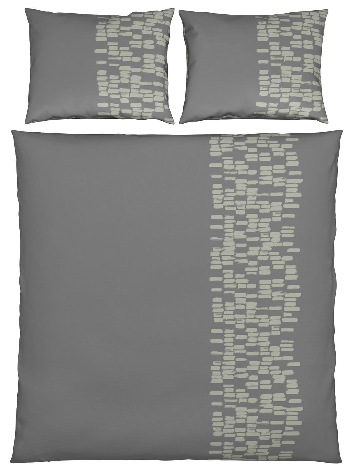 Posteljnina Brush Strokes - antracit, tekstil (200/200cm) - Modern Living