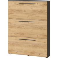 Schuhkipper Wildomar in Braun/Graphitfarben - Graphitfarben/Schwarz, MODERN, Holzwerkstoff/Metall (100/129/19cm) - Mömax