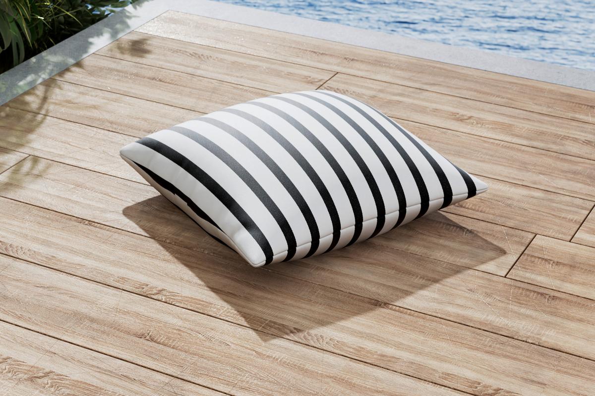 Outdoorkissen Giada Schwarz/Weiß ca. 45x45 cm - Schwarz/Weiß, MODERN, Textil (45cm) - Bessagi Garden