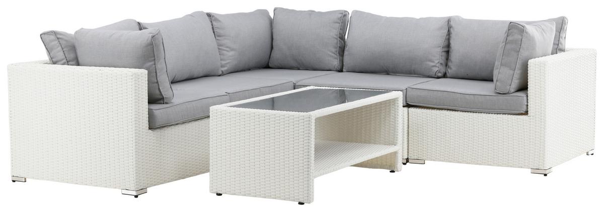 Loungegarnitur Amazon ca. 87x249 cm Hellgrau - Hellgrau, KONVENTIONELL, Kunststoff (87/249cm) - Gardenson