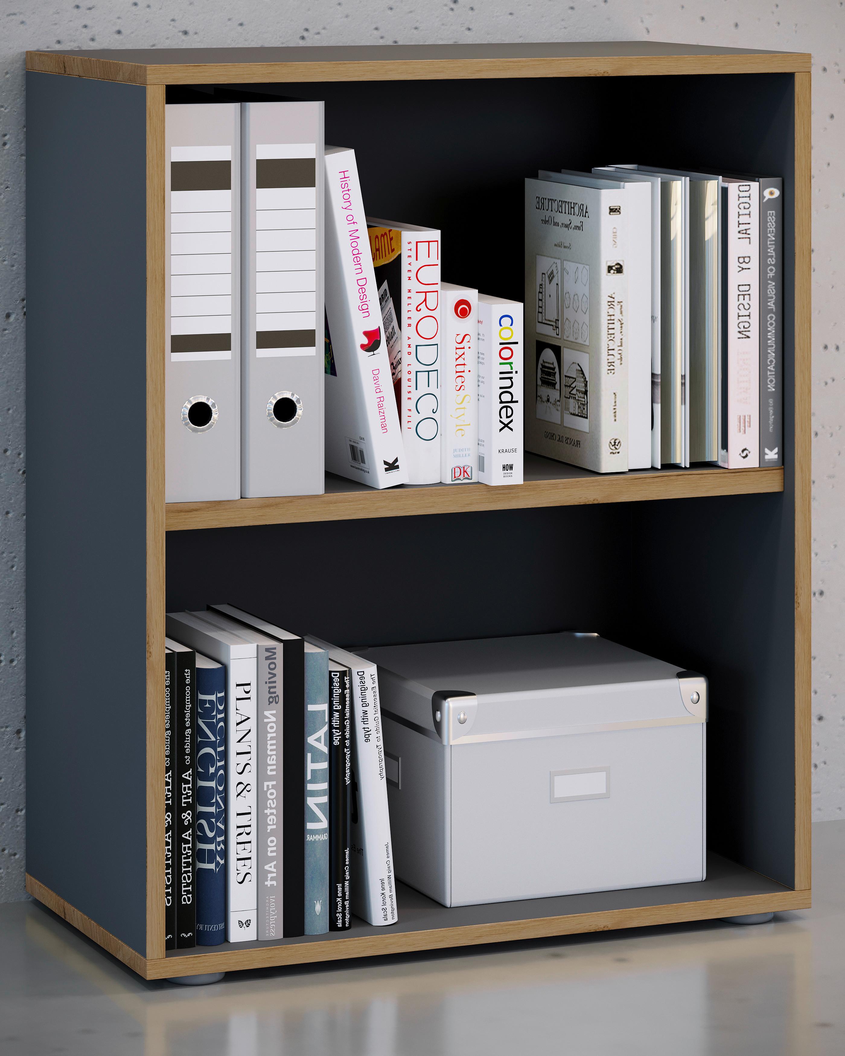 AKTENREGAL SALIA B60 - Honigeiche/Anthrazit, Design, Holzwerkstoff/Kunststoff (60/74/33cm) - MID.YOU