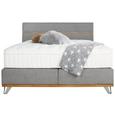 Boxspringbett in Grau ca. 160x200cm - Chromfarben/Grau, KONVENTIONELL, Holz/Metall (160/200cm) - Premium Living Boxspringbett in Grau ca. 160x200cm - Chromfarben/Grau, KONVENTIONELL, Holz/Metall (160/200cm) - Premium Living