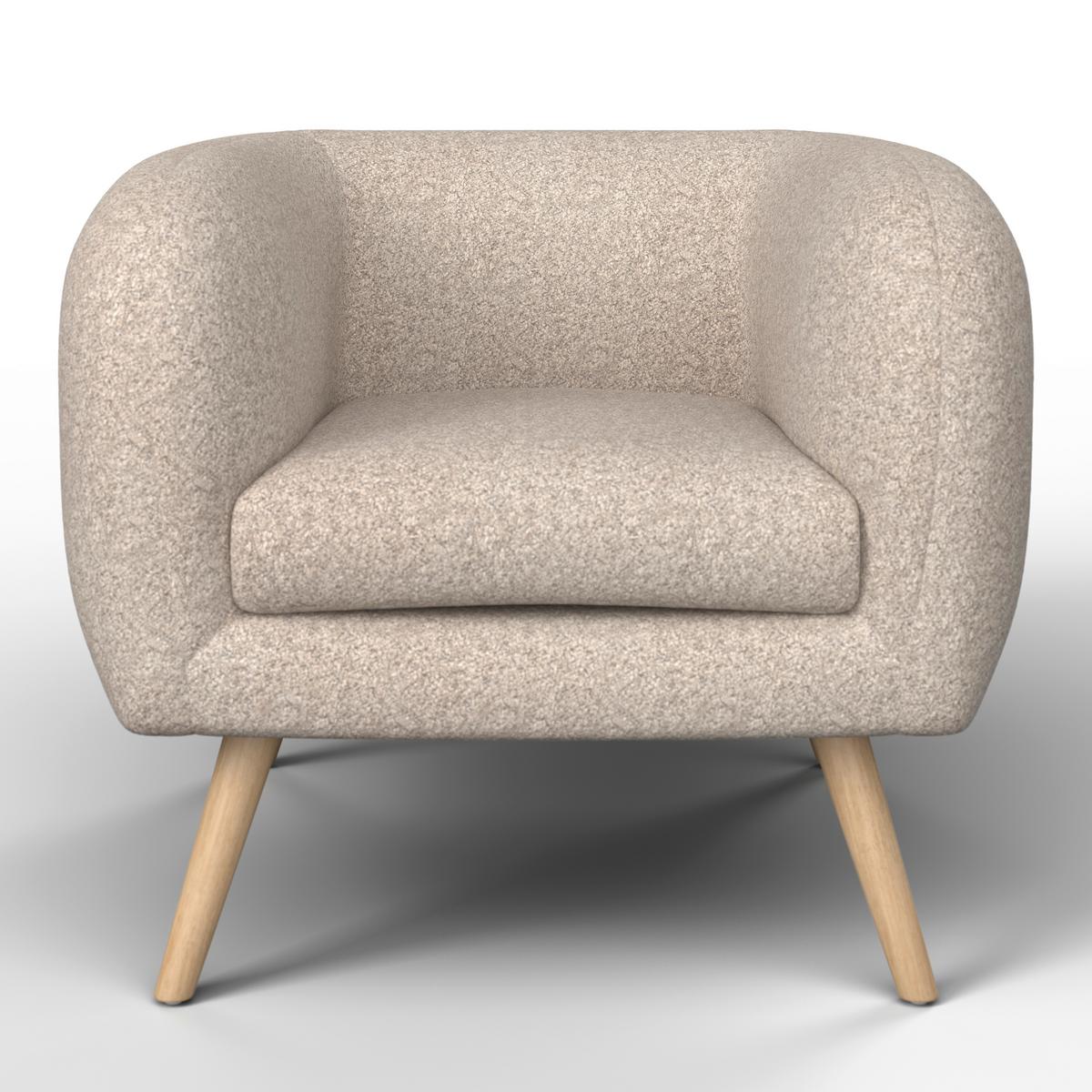 Sessel Bruno Beige Webstoff - Beige/Naturfarben, MODERN, Holz/Textil (79/69/75cm) - Bessagi Home