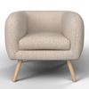 RELAXFÅTÖLJ BRUNO - beige/naturfärgad, Modern, trä/textil (79/69/75cm) - Bessagi Home