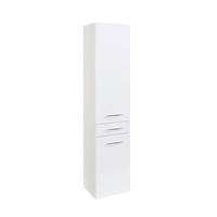 Seitenschrank Florida in Weiß - Chromfarben/Weiß Hochglanz, MODERN, Holzwerkstoff/Metall (40/180/35cm)
