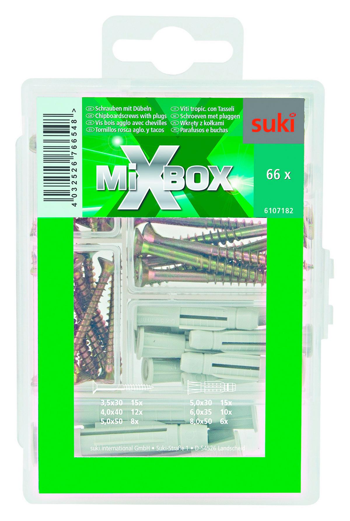 Csavar- Tipli Rendszerező Mixbox 66db-Os - ezüstszínű, fém - Suki