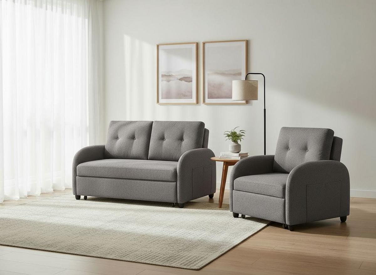 Zofa S Posteljno Funkcijo Cosmo, Siva - temno siva/črna, Design, umetna masa/tekstil (140/94/95cm) - Livetastic