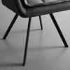 STOEL MET ARMELEUNINGEN BILLY - Donkergrijs/Grijs, Modern, Textiel/Metaal (62/85/62cm) - Bessagi Home