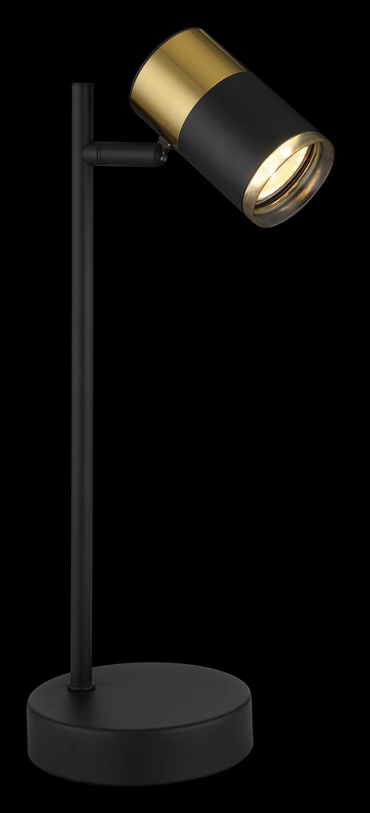 Tischleuchte Brisbon Schwarz max. 5 Watt - Dunkelgrau/Schwarz, Design, Kunststoff/Metall (13,2/12/35cm) - Globo