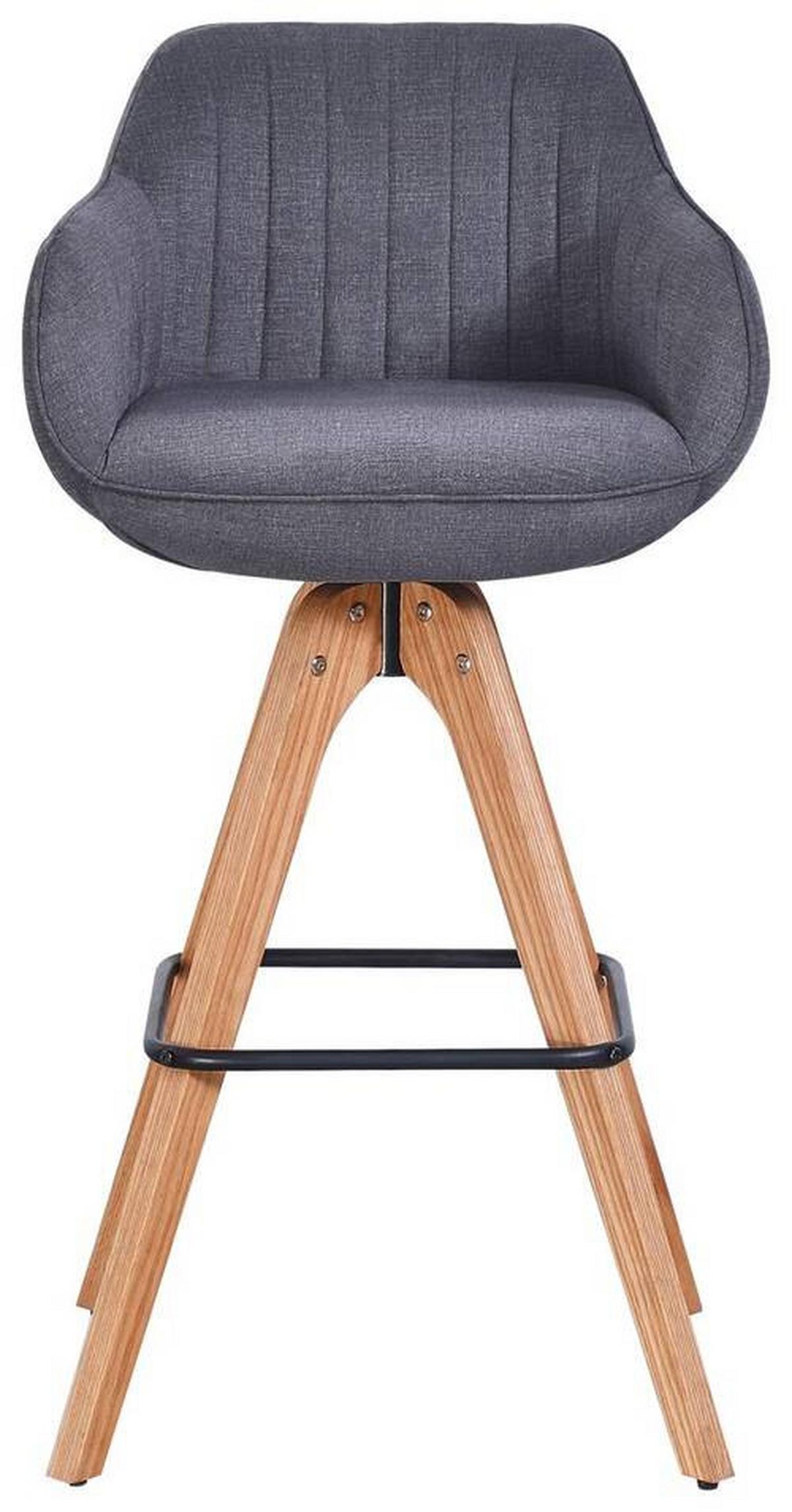 Barhocker in Grau/Eichefarben - Eichefarben/Grau, Design, Holz/Textil (56/100,5/56cm) - Zandiara