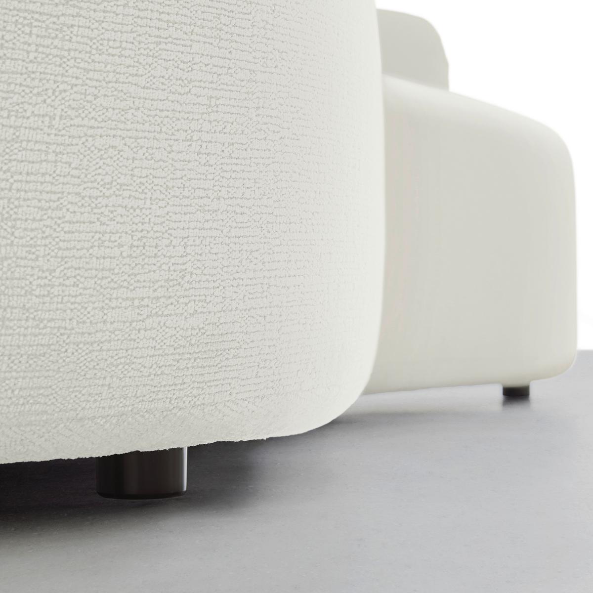 Bigsofa Leonas in Beige runde Form, inkl. 2 Kissen - Beige/Schwarz, MODERN, Kunststoff/Textil (235/72/110cm) - Premium Living