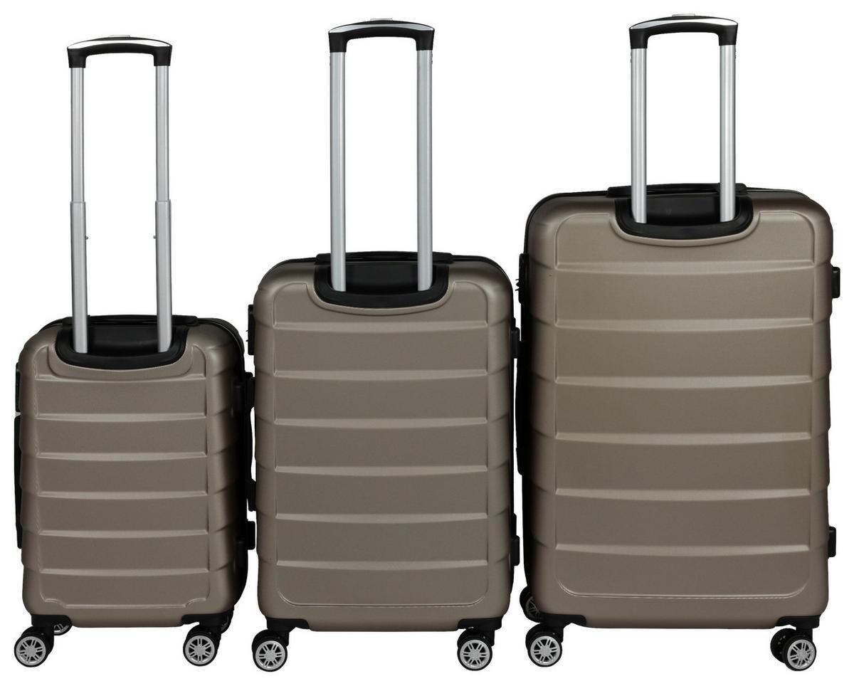 ZESTAW WALIZEK PODRÓŻNYCH AH-18702 - szampanowy, Konventionell, tworzywo sztuczne/metal - Novel