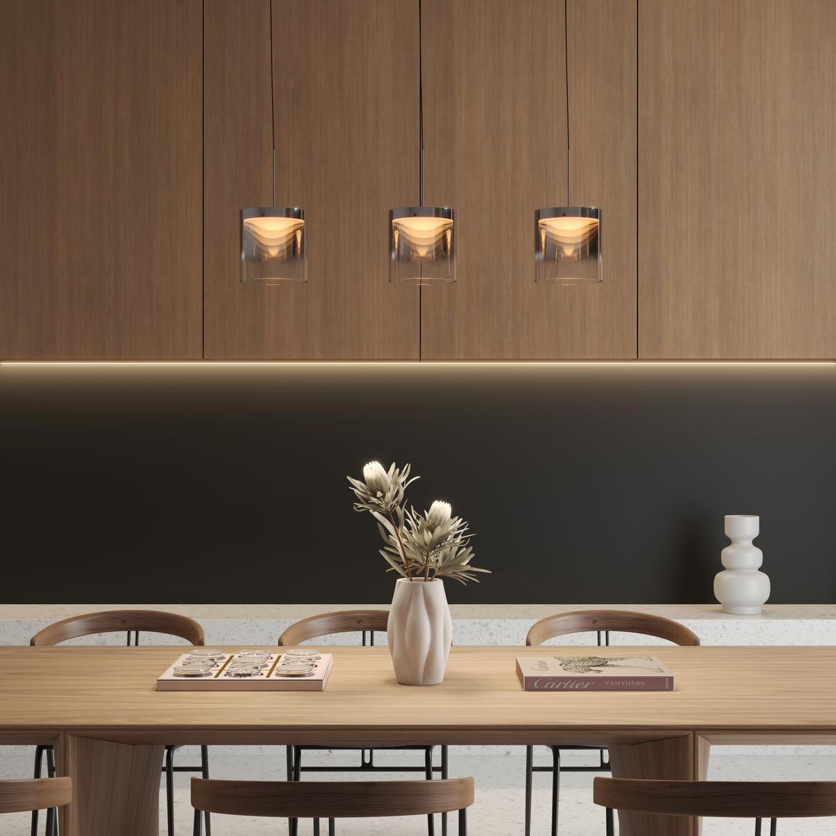 LAMPA WISZĄCA LED BAIA *DK* - czarny, Design, metal/szkło (100/20/180cm) - Dieter Knoll