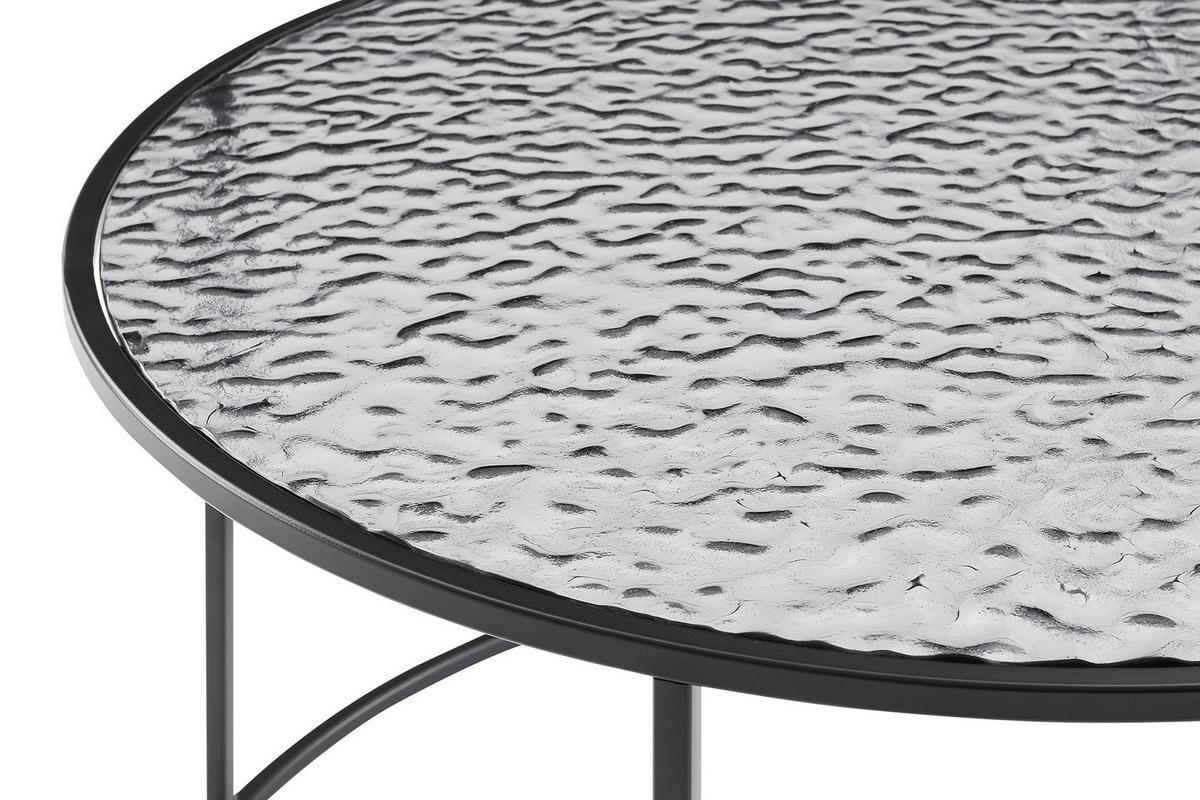 Klubska Miza Black, Črna - črna, Design, kovina/steklo (80/45cm) - Livetastic