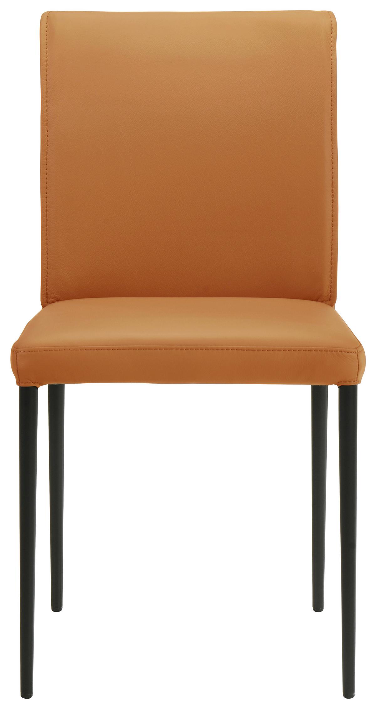 KRZESŁO ANGELO -EXKLUSIV- - czarny/pomarańczowy, Design, skóra/metal (46/87/58cm) - Johann Jakob