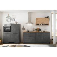 Kuhinjski Blok Brez Aparatov Toronto, Antracit, 203 + 123cm - črna/siva, Design, kovina/leseni material (203-123cm) - MID.YOU