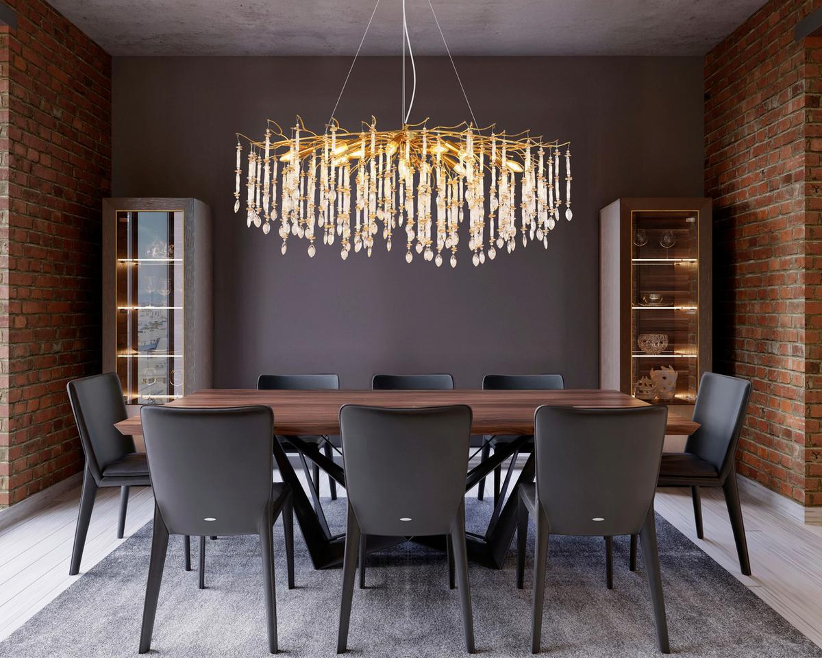 Hängeleuchte 64142h2 Gloria - Klar/Transparent, Konventionell, Glas/Kunststoff (120/50/120cm) - Globo