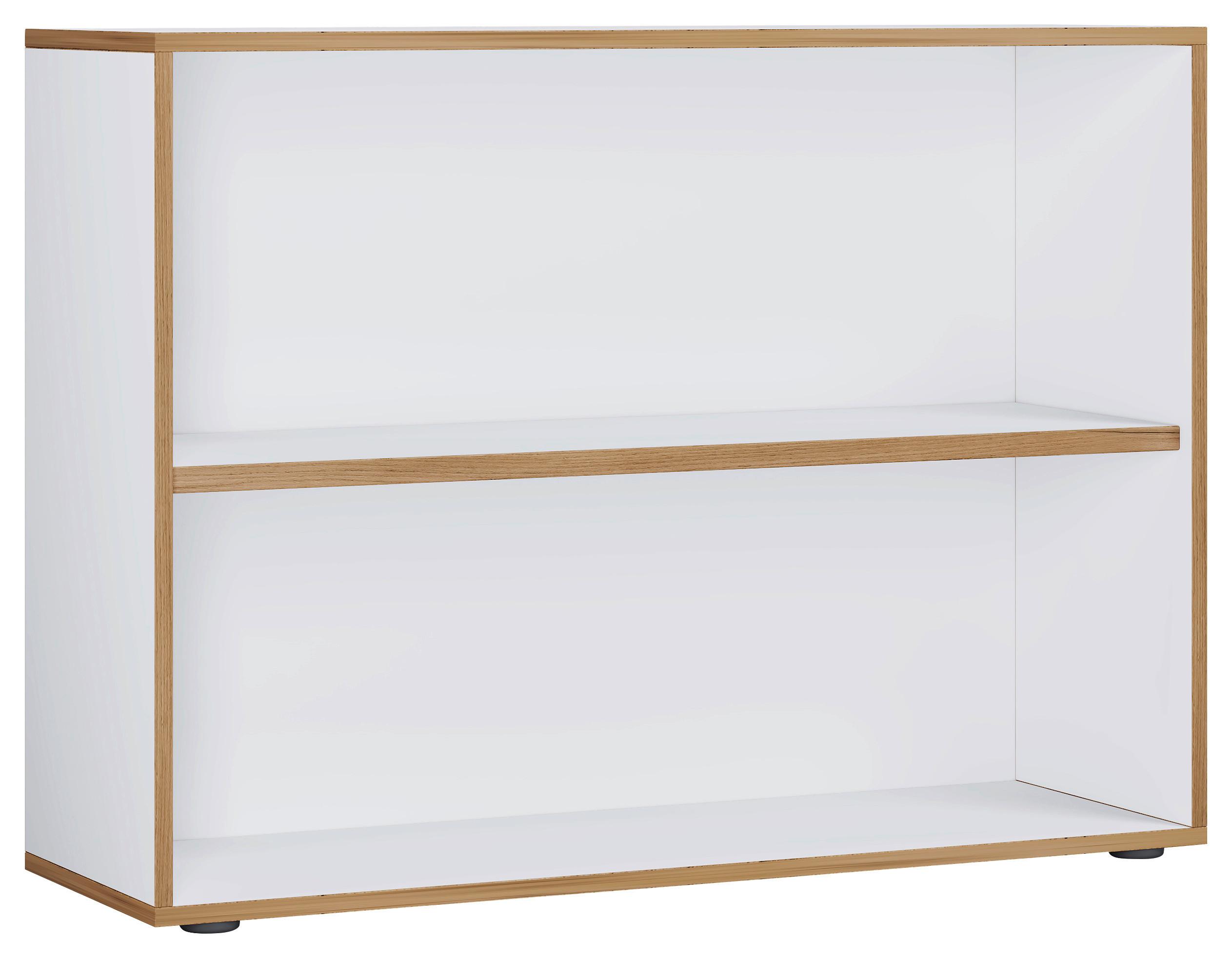 Pisarniški Regal Salia B100, Bela, Barva Hrasta - črna/bela, Design, umetna masa/leseni material (100/74/33cm) - P & B