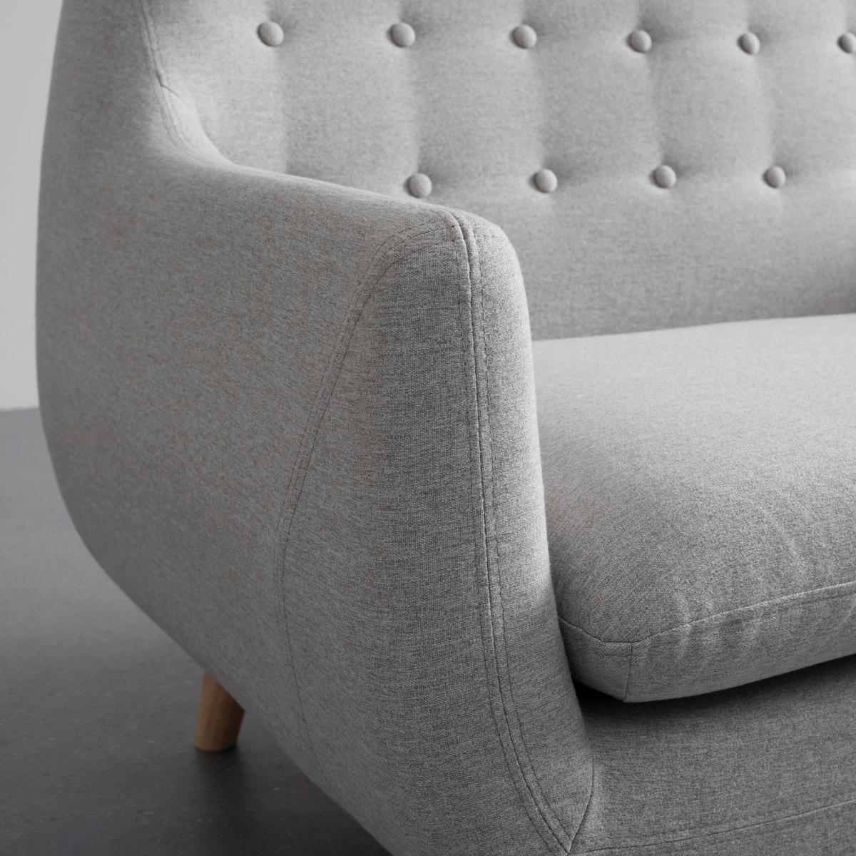 Sofa Dilly Hellgrau Leinenoptik - Hellgrau, MODERN, Holz/Textil (130/85/78cm) - Bessagi Home