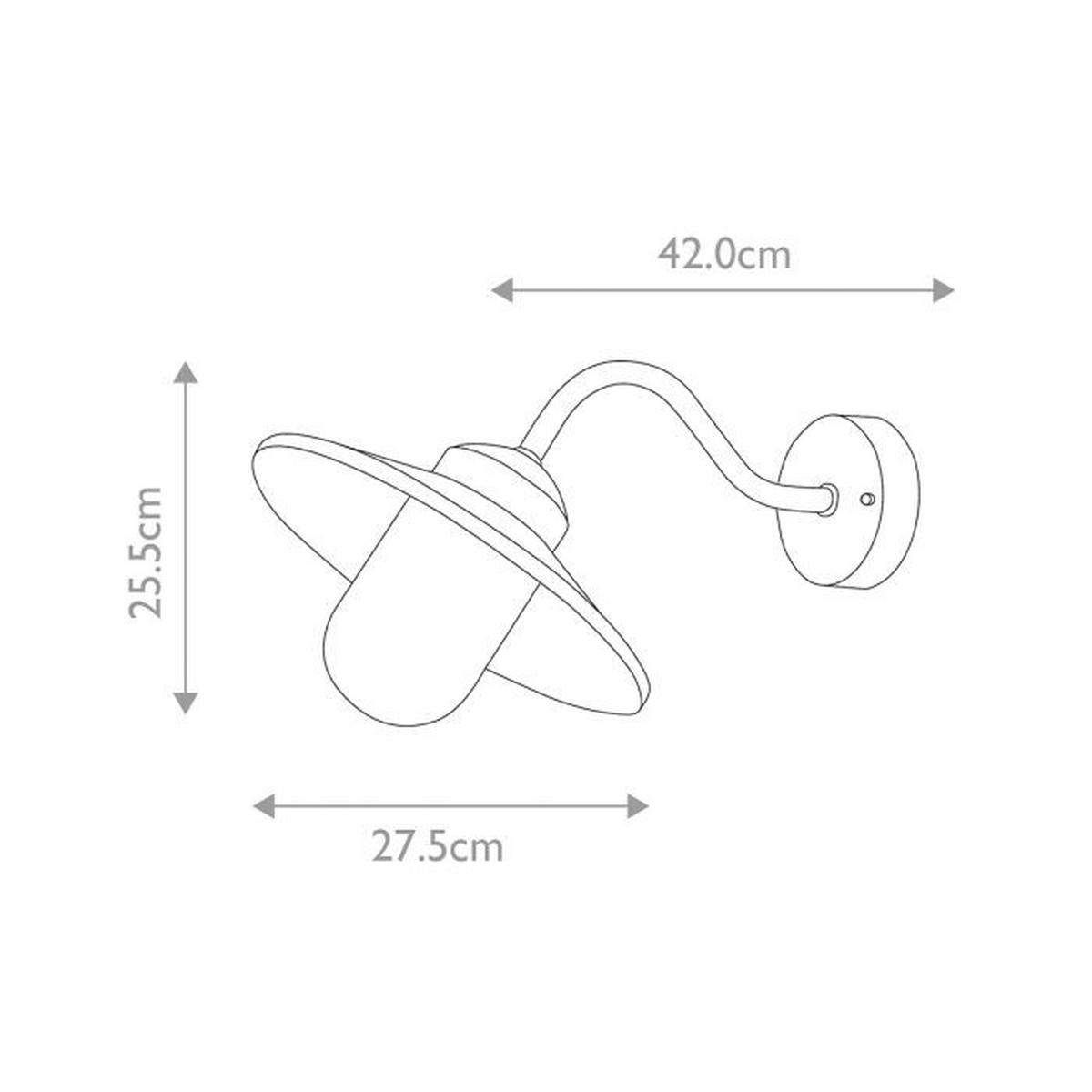 Kültéri Falilámpa Klampenborg-Pir-Bk - fekete, Design, üveg/fém (42/27.5/25.5cm) - Elstead Lighting