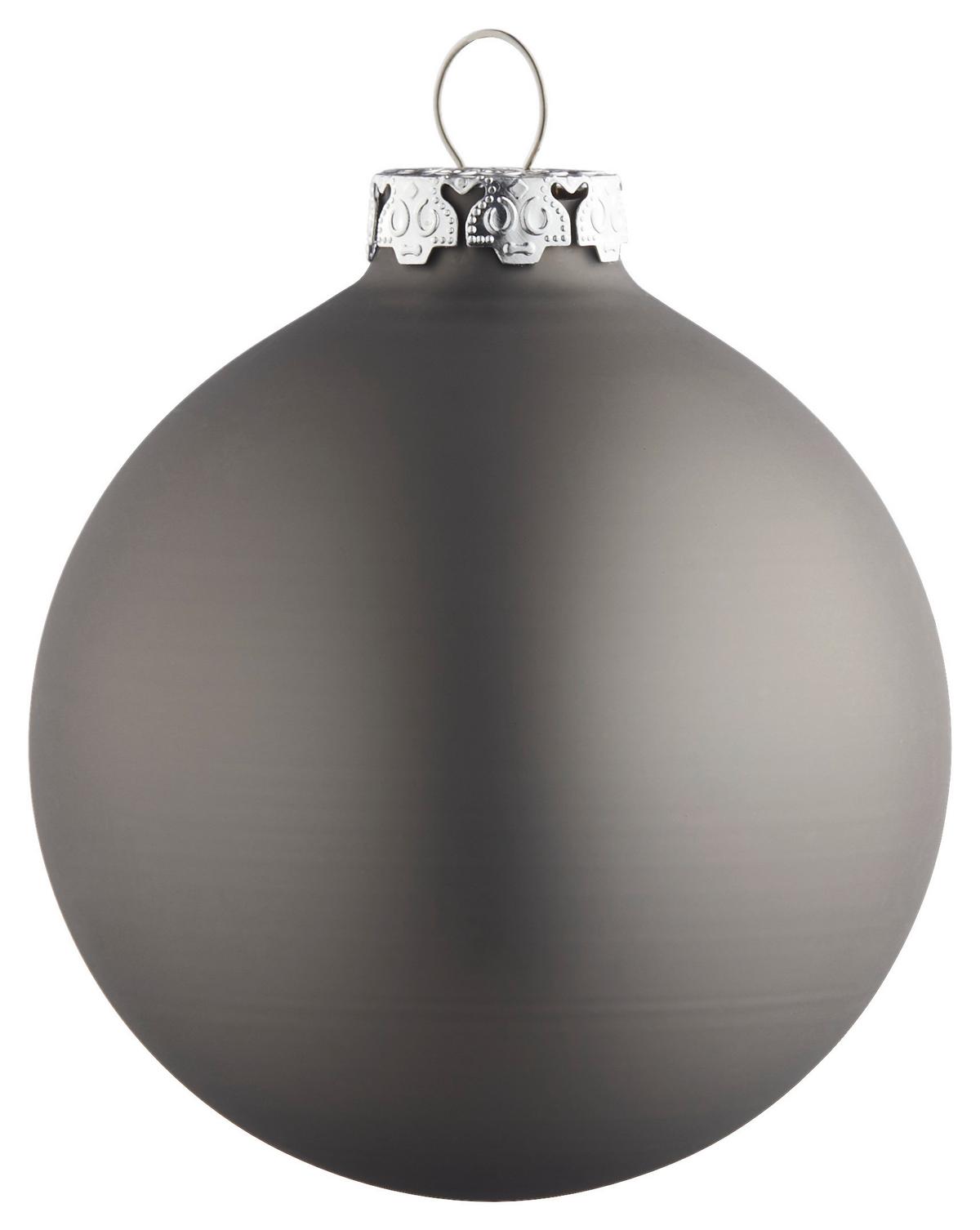 ZESTAW BOMBEK CHOINKOWYCH 812-2041-900 - antracytowy, Basics, szkło (8cm) - X-Mas