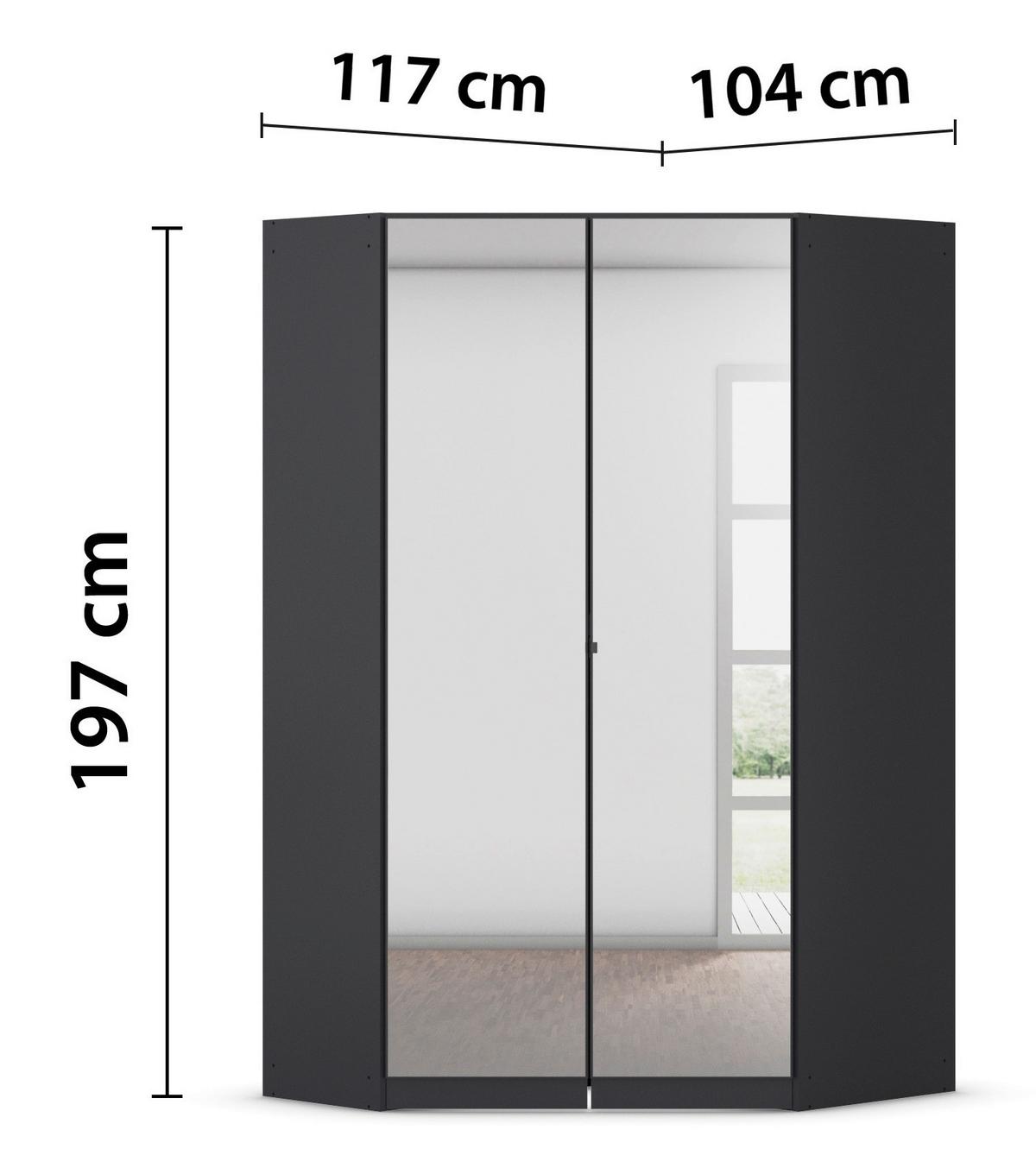 Eckleiderschrank Costa Grau - Chromfarben/Grau, KONVENTIONELL, Holzwerkstoff (117/197/104cm)