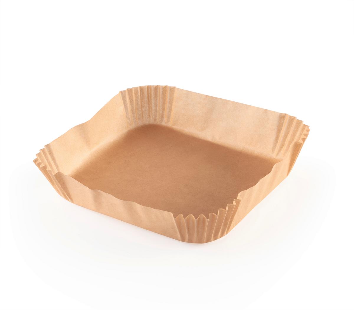 Backpapier Heißluftfritteuse Hellbraun, 100 Stk. - Hellbraun, KONVENTIONELL, Papier (20/20/4,5cm)