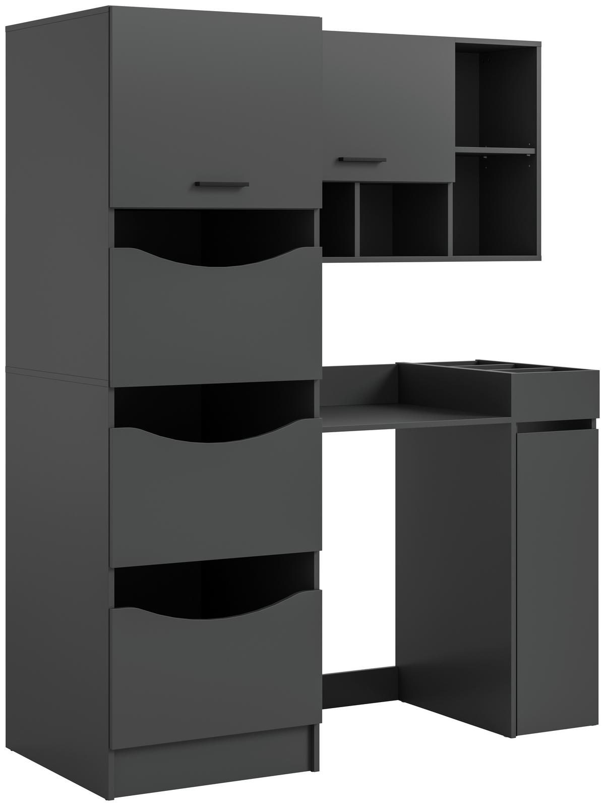 Omara Za Pralni Stroj Free, Antracit - antracit, Basics, leseni material (126/195/68cm) - MID.YOU