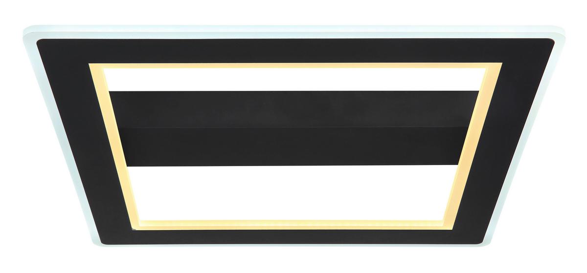 Stropna Led-svetilka Mattia, S Sijalko - črna/opal, Design, kovina/umetna masa (45/45/5cm) - Globo