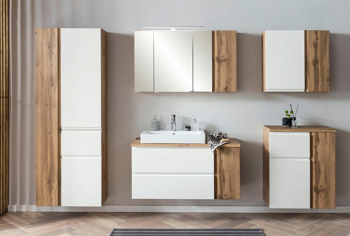 Hängeschrank Varese ca. 65x64 cm Weiß/Eiche - Eiche Wotan/Weiß, MODERN, Holzwerkstoff (65/64/20cm) - Held