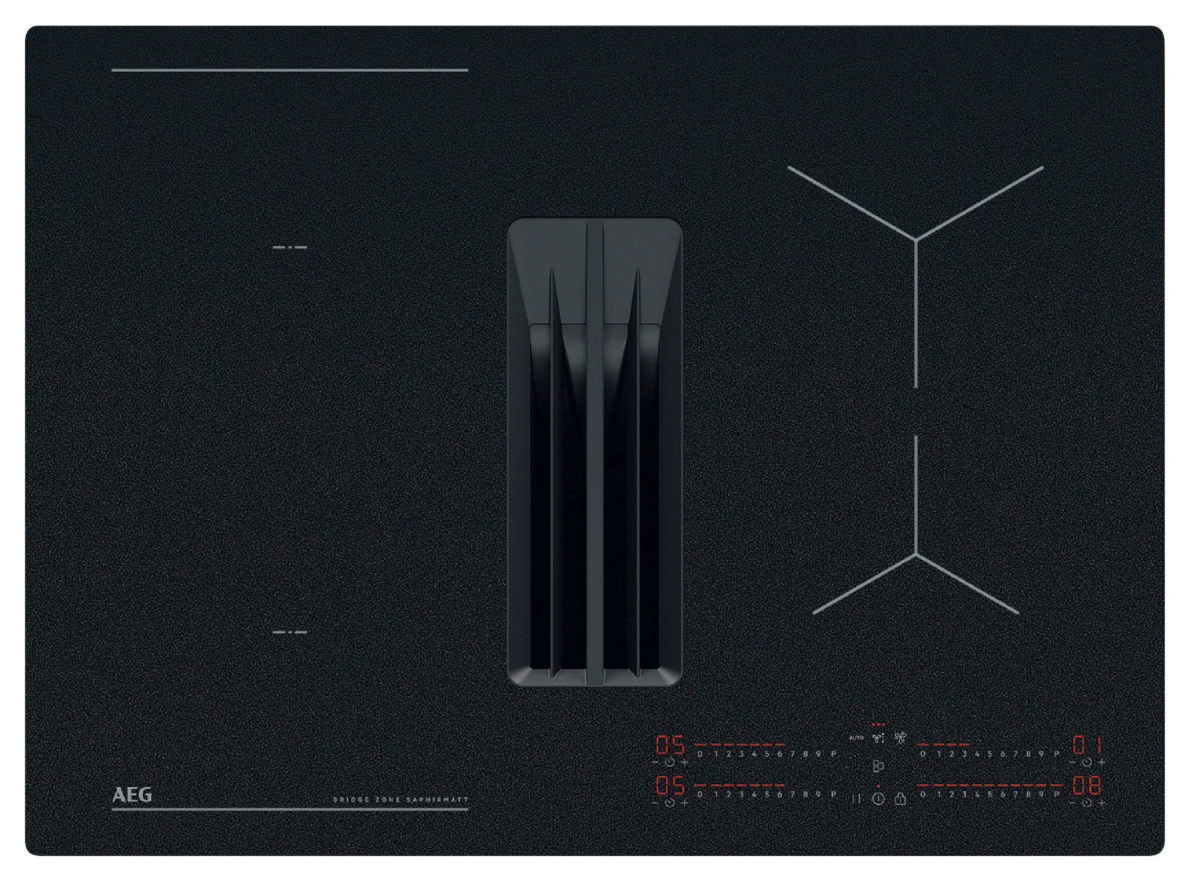 Kochfeld-Dunstabzug-Kombi XUB6745IS - Schwarz, MODERN, Glas/Metall (70/23/51cm) - AEG