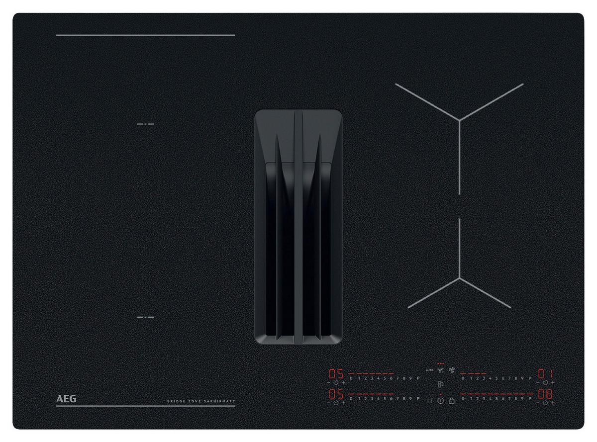 Kochfeld-Dunstabzug-Kombi XUB6745IS - Schwarz, MODERN, Glas/Metall (70/23/51cm) - AEG