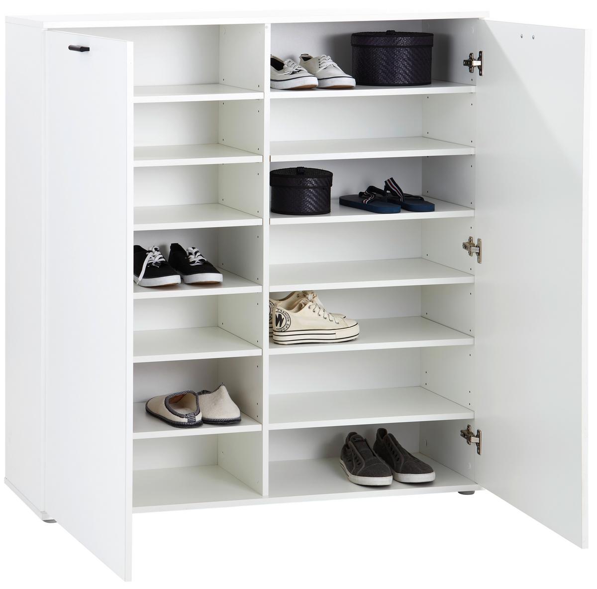 Ormarić Za Cipele Boot 2 - bijela/crna, Moderno, drvni materijal/plastika (120/125/37cm) - Modern Living